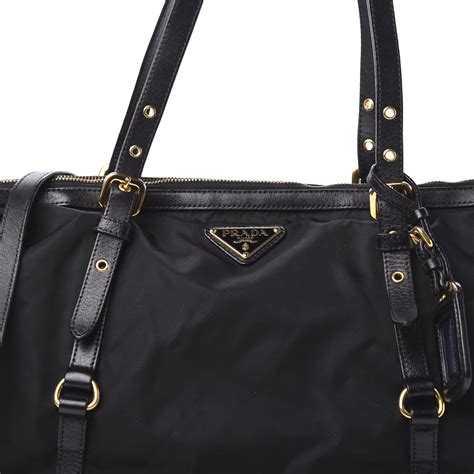 prada tessuto nylon tote black|Prada vela nylon tote.